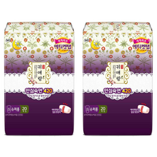 쏘피 귀애랑 생리대 날개형, 슈퍼롱, 20개입, 2개