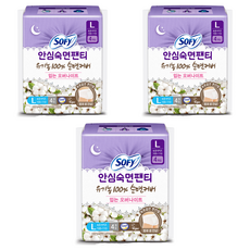 쏘피 안심숙면팬티 유기농 순면커버 입는 오버나이트, 대형, 4개입, 3개