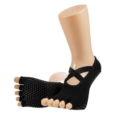 BASE ALPHA ESSENTIALS 防滑交叉帶露趾瑜珈襪 3雙