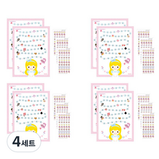 디자인아지트 앨리스 칭찬 스티커판 8p + 칭찬 스티커 12p 세트, 혼합색상, 4세트