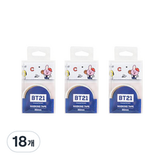 라인프렌즈 BT21 마스킹테이프 30mm, 화이트, 18개