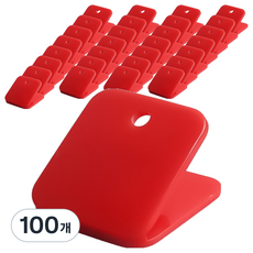 마켓감성 플라스틱 피스 클립 레드, 100개, 1개입
