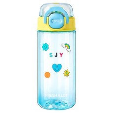 프레쉬어랏 푸시팝 트라이탄 투웨이 원터치 물병, 1개, 450ml, 블루