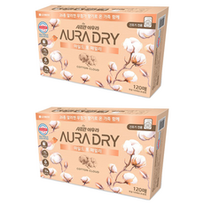 아우라 드라이 마일드 포 패밀리 시트 섬유유연제 코튼 클라우드 본품, 120개입, 2개