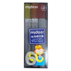 mideer 雙頭水性麥克筆 MD-1376 4歲以上, 6色, 1盒