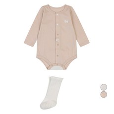 에뜨와 신생아용 선물용 마론 바디수트 + 양말 선물포장 세트 + 쇼핑백