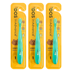 DOS in Advance In-Advance 嬰幼兒牙刷 第1階段, 隨機出貨, 3個, 1入