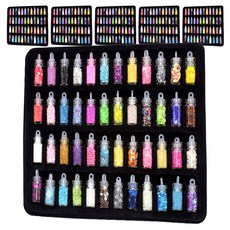 타이탄 프리미엄 네일 글리터 레진 아트 48종 세트, 6개, 랜덤발송(색상, 디자인)