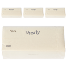 Vastly 3層臉部紙巾補充包, 100張, 4個