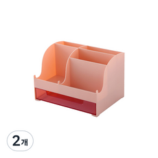 멜트인 다용도 데스크 정리함, 핑크, 2개