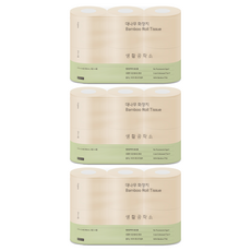 Saengong 生活工作所 三層天然漿竹衛生紙, 3個, 6入, 27m