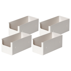 OLIVING 大型模組化收納整理盒, 白色, 4個