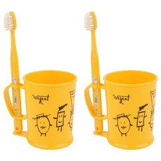 WEDENT 威登 孩童牙刷杯具組 3~5歲用, 黃色, 1組, 2組