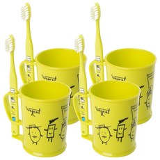 加寬兒童初中刷牙杯套組青檸 8-11 歲, 4組