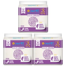 LunaMEE 韓國產超薄瞬吸棉柔衛生棉 蝶翼型, 10片, 3包, 夜用型(34cm)