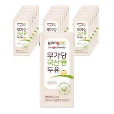 Gomgom 無加糖韓國產豆漿, 16個, 190ml