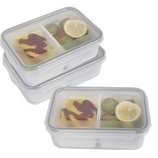 Nanu Dam 2格密封便當盒 白色 1.1L, 單品, 3個