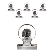 리빙홈디테일 초강력 자석클립 38mm, 실버, 6개