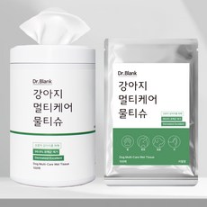 Dr.Blank 狗狗多功能護理散步濕紙巾 圓筒型100抽 + 補充包100抽 組合, 1套