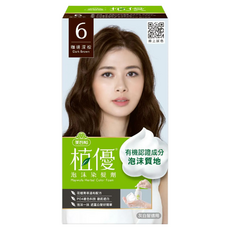 美吾髮植優 泡沫染髮劑 6咖啡深棕 輕鬆遮蓋白髮 植物萃取溫和呵護 新手也能快速上手, 1組