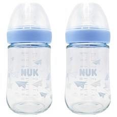 NUK Nature Sense 玻璃奶瓶 6-12個月, 顏色隨機, 240ml, 2個