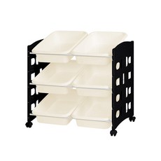 조이 트롤리 이동식 장난감 정리함 6p, 아이보리, 6단