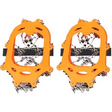 Simple Line 防滑戶外19爪鏈條冰爪, 橘色