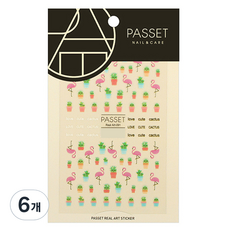 PASSET 파셋 리얼 아트 네일 스티커, ART91, 6개