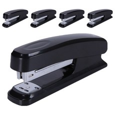 Alpha Commerce 辦公用簡約釘書機, 黑色, 5個