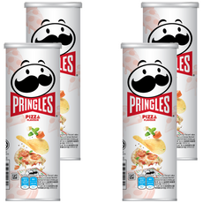 PRINGLES 品客 洋芋片 比薩口味, 追劇必備零食, 102g, 4罐