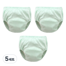 조이멀티 아동용 펀칭 단색파스텔 배변훈련팬티, 그린, 5세트