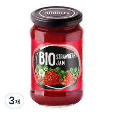 RUDOLFS 유기농 딸기잼, 400g, 3개