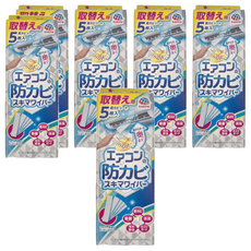 EARTH 地球製藥 冷氣出風口清潔棒 擦拭布 替換用 Set, 5片裝, 防霉 除菌 消臭 去汙 防塵, 6盒