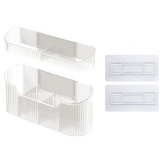 Joyberry免鑽孔玄關雨傘架組 + 黏貼片 2入, 1套, 透明白色