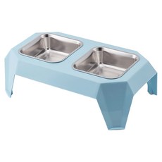 寵物夢工廠 高架雙碗組 33 x 18.8 x 9.7cm, 藍色, 1個