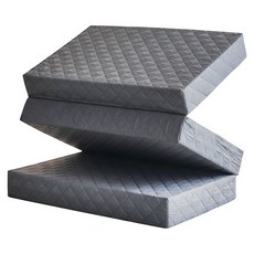 HOME JOBS 三折式床墊上墊, 15cm, 炭灰色
