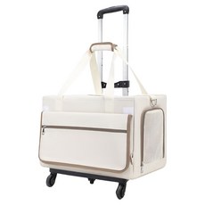 毛皇上 寵物外出行李推車 + 下層包, 1組, 棕色