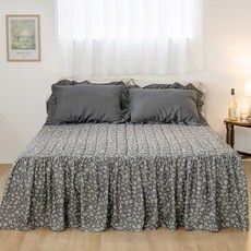 더자리 보니타 프릴 스커트 침대커버 패드 고정밴드형, 엘리아어반차콜