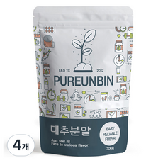 푸른빈 대추 가루 분말, 4개, 300g