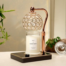 Candle Baeckhwajeom Bijou 融蠟燈 + 融蠟燈專用大豆蠟燭 370g 套組, Garden Party, 玫瑰金(黑色)