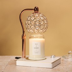 蠟燭百貨 Biju Candle Warmer 大豆蠟燭薰衣草 370g 套組, Downy, 玫瑰金白色