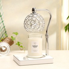 Ein.D Candle百貨 Biju 融蠟燈 + 融蠟燈專用大豆蠟燭 370g 套組, Hawaiian Peach, 銀色(白色)