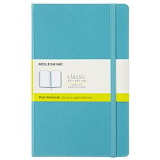 몰스킨 클래식 하드커버 노트북 플레인 L, 리프블루, 1개