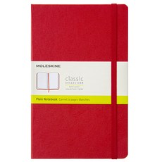 몰스킨 클래식 플레인 하드커버 노트 라지 240매, 레드, 1개