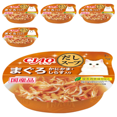 INABA CIAO 啾嚕原湯杯 燒津產鮪魚高湯 綠茶消臭配方 60g, 鮪魚 + 蟹肉 + 吻仔魚, 5個