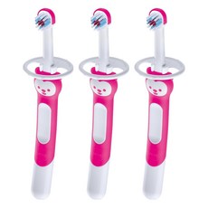 맘베이비 아기 이앓이 트레이닝 실리콘 칫솔, 핑크, 3개