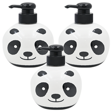 快潔適 熊貓造型兒童洗手乳 美國EPA認證 細緻綿密泡沫, 無味, 300ml, 3瓶