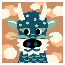ARTJOY DIY 名畫 20 x 20 cm, C、帶來好運的藍龍