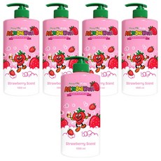 Funny Pia 兒童多合一沐浴洗髮乳 草莓味, 1L, 5瓶