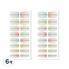 벨랑시 리얼 젤 네일 스트립 베이직 네일스티커 16p, 심플라인그라데이션, 6개